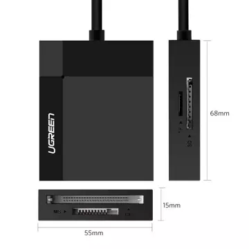 UGREEN USB 3.0 SD / micro SD / CF / MS memory card reader black (30231)