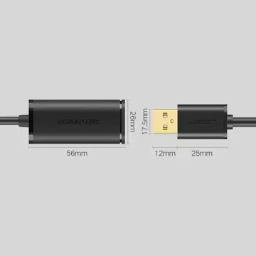 UGREEN active extension cable USB 2.0 480 Mbps 5 m black (US121 10319)