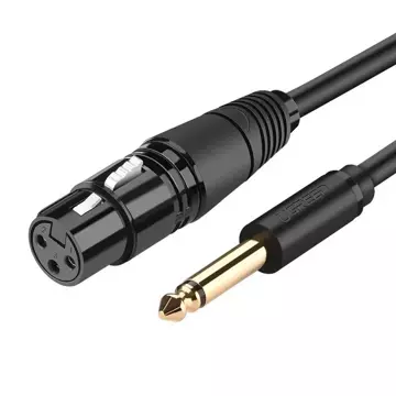 UGREEN audio cable XLR microphone cable (female) - 6.35 mm jack (male) 2 m black (20719 AV131)