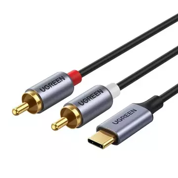 UGREEN cable audio audio cable USB Type C (male) - 2RCA (male) 1.5m gray (20193 CM451)