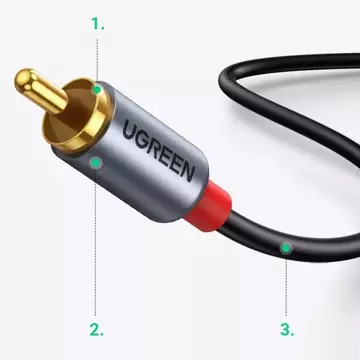 UGREEN cable audio audio cable USB Type C (male) - 2RCA (male) 1.5m gray (20193 CM451)