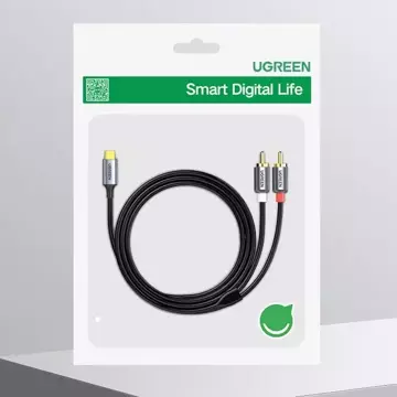 UGREEN cable audio audio cable USB Type C (male) - 2RCA (male) 1.5m gray (20193 CM451)