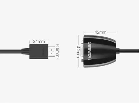 UGREEN cable cable adapter unidirectional adapter from HDMI (male) to VGA (female) FHD black (MM105 40253)