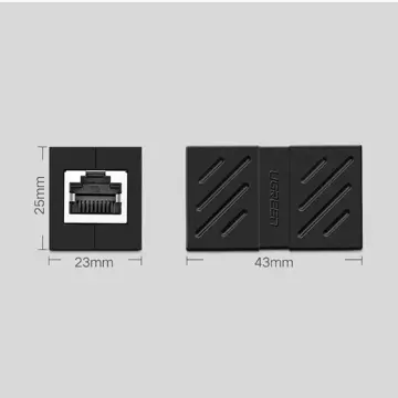 UGREEN network connector Ethernet RJ45 10 Gbps network cable connector black (NW114 20390)