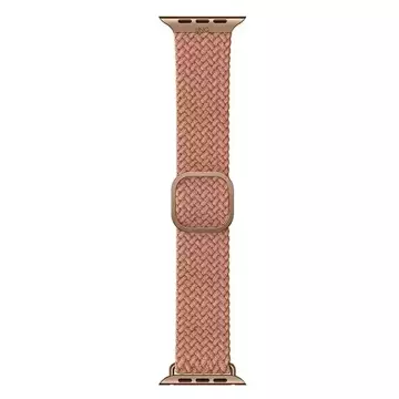 UNIQ Aspen strap for Apple Watch 44/42/45mm Series 4/5/6/7/8/SE/SE2 Braided pink/grapefruit pink