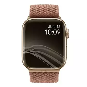 UNIQ Aspen strap for Apple Watch 44/42/45mm Series 4/5/6/7/8/SE/SE2 Braided pink/grapefruit pink
