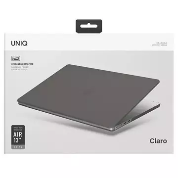 UNIQ Claro laptop case for MacBook Air 13 (2022) grey/smoke grey