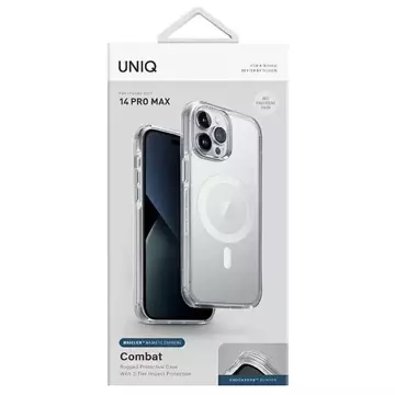 UNIQ Combat case iPhone 14 Pro Max 6.7" Magclick Charging transparent/dove satin clear