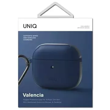 UNIQ Protective Earphone Case Valencia Case for Apple AirPods 3 blue/blue Antimicrobial