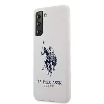 US Polo Silicone Logo Phone Case for Samsung Galaxy S21 white/white