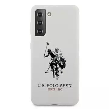 US Polo Silicone Logo Phone Case for Samsung Galaxy S21 white/white