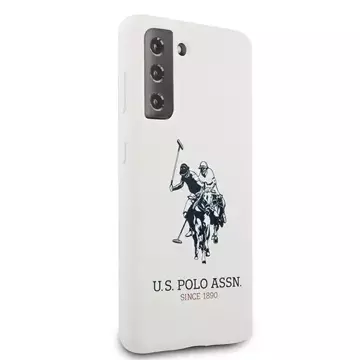 US Polo Silicone Logo Phone Case for Samsung Galaxy S21 white/white