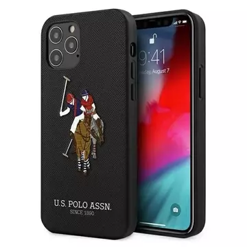 US Polo USHCP12LPUGFLBK phone case for Apple iPhone 12 Pro Max black/black Polo Embroidery Collection