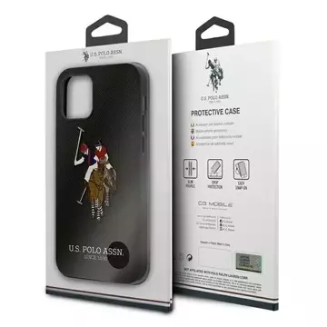 US Polo USHCP12LPUGFLBK phone case for Apple iPhone 12 Pro Max black/black Polo Embroidery Collection