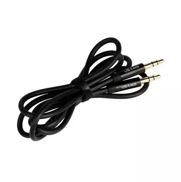 USAMS Adapter audio jack 3,5m - 3,5m 1m czarny/black YP101 (YP-01)