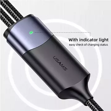 USAMS Cable U71 2xUSB-C to USB-C 1.2m 100W PD Fast Charge black