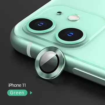 USAMS Camera Lens Glass for iPhone 11 metal ring BH572JTT05 (US-BH572) green/green