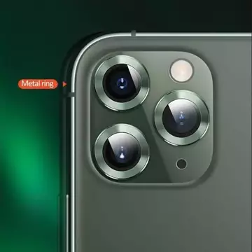 USAMS Camera Lens Glass for iPhone 11 metal ring BH572JTT05 (US-BH572) green/green