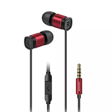 USAMS Headphones EP-46 jack 3.5 mm red/red 1.2m HSEP4602