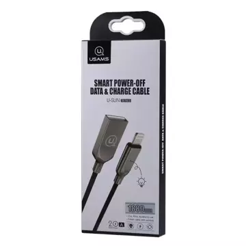 USAMS Power-off cable U-Sun Lightning 1.9m black