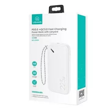 USAMS Powerbank PB56 10000mAh 22.5W 2xQC3.0 PD Fast Charge biały/white 10KCD15102 (US-CD151)