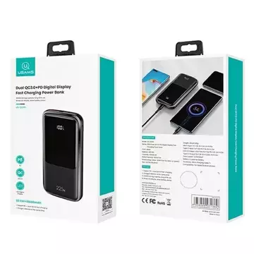 USAMS Powerbank PB58 10000mAh 22.5W QC3.0 PD Fast Charge czarny/black 10KCD16101 (US-CD161)