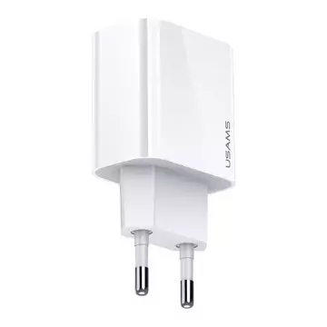 USAMS Wall charger 1x USB-C T34 20W 5V-3A (only head) PD3.0 Fast Charging white/white CC118TC01 (US-CC118)