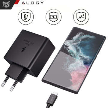 USB-C Type-C PD Premium Fast 45W 3A Wall Charger Type-C 1M Alogy Black