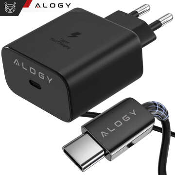 USB-C Type-C PD Premium Fast 45W 3A Wall Charger Type-C 1M Alogy Black