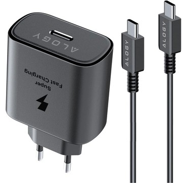 USB-C Type-C PD Premium Fast 45W 3A Wall Charger Type-C 1M Alogy Black