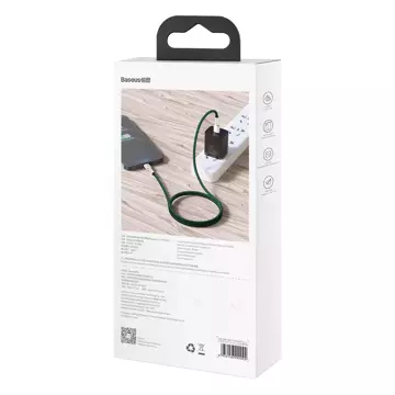 USB-C to Lightning cable Baseus Cafule, PD, 20W, 1m (green)