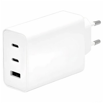 USB Wall Charger 2x USB-C Type C Fast Charging Power Delivery PD 65W White