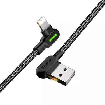 USB to Lightning cable, Mcdodo CA-4673, angled, 1.8m (black)