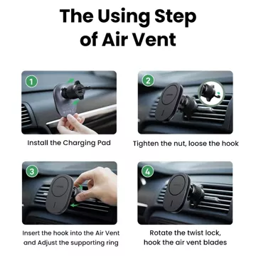 Ugreen CD345 magnetic car air vent holder - Black