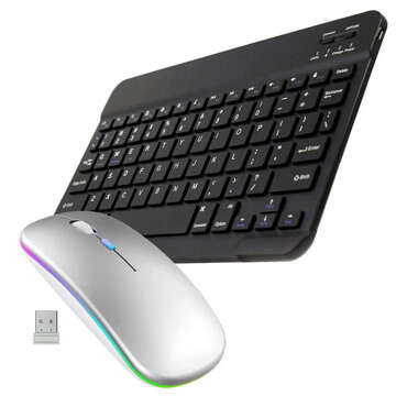 Universal 10" Bluetooth Wireless Keyboard Slim LED Mouse