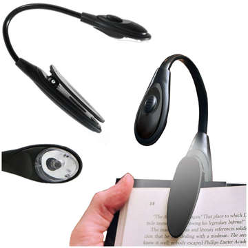 Universal LED lamp with a clip for reading. Wireless for a laptop, books, black