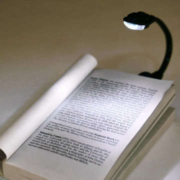 Universal LED lamp with a clip for reading. Wireless for a laptop, books, black