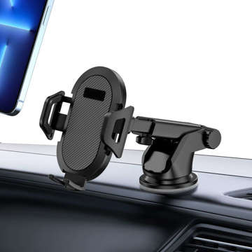 Universal car holder Car holder for the dashboard, windshield, phone Black