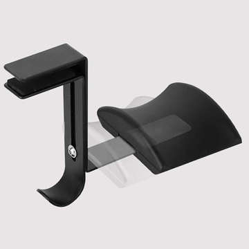 Universal holder hanger hook for Alogy headphones for desk top Black