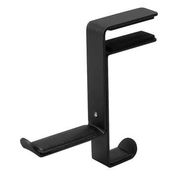 Universal holder hanger hook for Alogy headphones for desk top Black