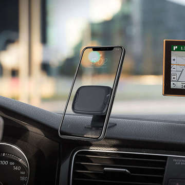 Universal magnetic car holder for the phone on the cockpit board Black