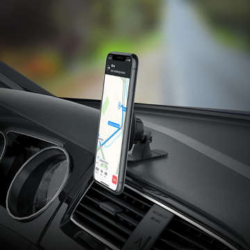 Universal magnetic car holder for the phone on the cockpit board Black