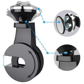 Universal magnetic car phone holder for the headrest Black