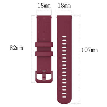 Universal strap Alogy Strap with buckle for smartwatch watch 18mm burgundy