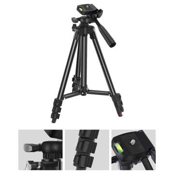 Universal tripod Alogy Tripod phone holder 1/4 stand for GoPro cameras with Bluetooth remote control, case Black