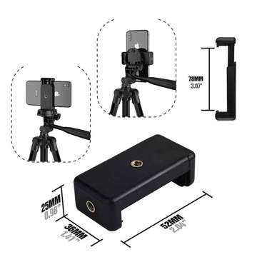 Universal tripod Alogy Tripod phone holder 1/4 stand for GoPro cameras with Bluetooth remote control, case Black