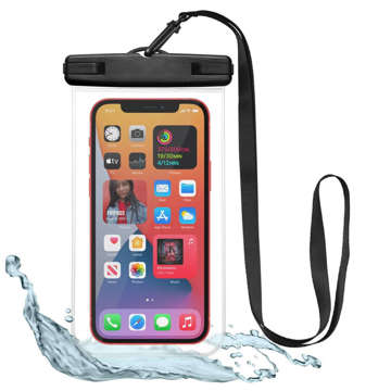 Universal waterproof case for the phone up to 6.9" Waterproof Case Black/Clear