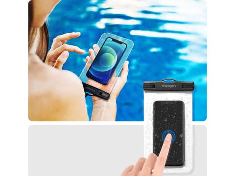 Universal waterproof case x2 for phone 6.8 Spigen A601 IPX8 Black