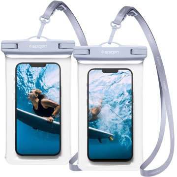 Universal x2 waterproof case for 6.8 Spigen A601 IPX8 Aqua Blue phone