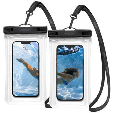 Universal x2 waterproof case for 8.2 Spigen A610 IPX8 Crystal Clear phone